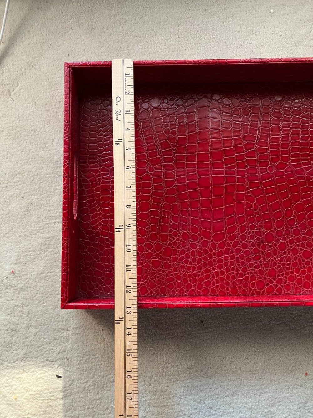 Red Tray with Handles - Picture 6 of 7